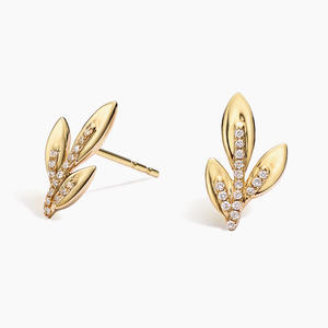 Pendientes de Aro Clásicos con Bisagras y Diamantes de Punta Compartida - Product Image 2
