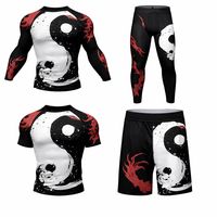 Ensembles de rashguards personnalisés pour hommes adultes à manches longues en Spandex/Nylon extensible, UPF50, anti-UV, respirants, anti-bactériens, séchage rapide