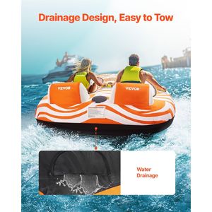Tubi per gommoni per 2 persone copertura in Nylon pieno 840D manici di sicurezza valvola di sicurezza 340lbs per Sport acquatici capacità 2 rimorchiabili - Product Image 6