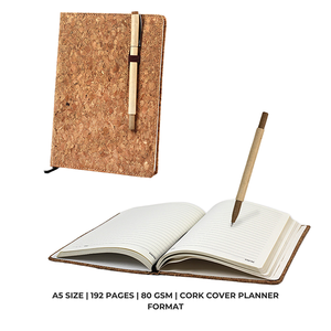 Agenda/Diario de Corcho A5 Pro, Organizador/Planificador de 192 Páginas, Cubierta de Corcho, Portaplumas, Ecológico, Profesional, Encuadernación Perfecta, Papel Rayado, Protección UV - Product Image 5