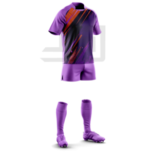 Uniforme de rugby, maillot personnalisé imprimé, shorts respirants, coupe athlétique, vêtements de sport légers et performants, 100% polyester - Product Image 5