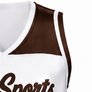 Maillot de cheerleading sans manches personnalisé marron sublimé – Tenue de sport athlétique pour compétition et entraînement - Product Image 4