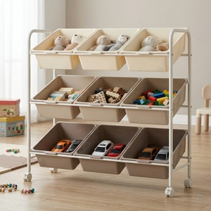 Ensemble de chariots métalliques modernes à 9 tiroirs – Meubles de rangement de qualité taïwanaise pour cuisine et salon, idéal pour l'école des enfants – Vente en gros - Product Image 6