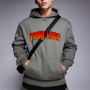 Sweat à capuche streetwear de haute qualité 400 g/m² 100 % coton, personnalisé par les fabricants, luxe, épais, coupe ample et courte pour homme - Product Image 1