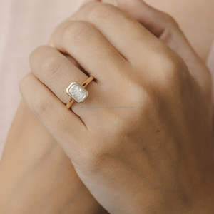 IGI/GIA Lab Grown Cut Diamond Vintage 14K Anillo de boda/compromiso amarillo Unisex Oro blanco fino para fiesta de aniversario-Worthy - Product Image 1