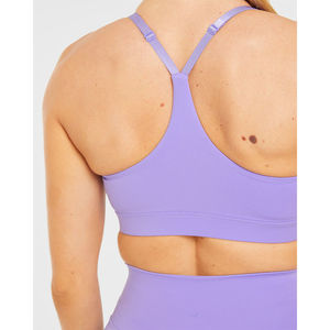 สปอร์ตบราคุณภาพสูง สายรัดหลังปรับได้ คอวี ทรงเรียบหรู ทันสมัย สำหรับออกกำลังกายสำหรับผู้หญิง - Product Image 6