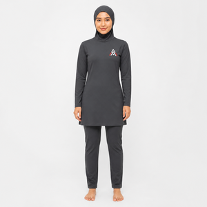 Ensemble burkini pour femmes, confectionné en tissu extensible léger, offrant une couverture complète et des mouvements faciles pour la natation en piscine et les sorties à la plage. - Product Image 1