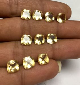 Citrine naturelle taille coussin, dos pointu, pierre précieuse calibrée pour la fabrication de bijoux par Gemsocean - Product Image 3