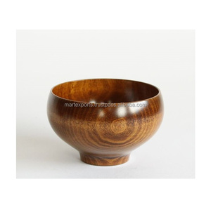 Tazón de Madera Natural Premium Hecho a Mano, Tazón de Madera Sólida para Ensaladas, Frutas, Pan, Decoración de Mesa de Comedor y Cocina - Product Image 1