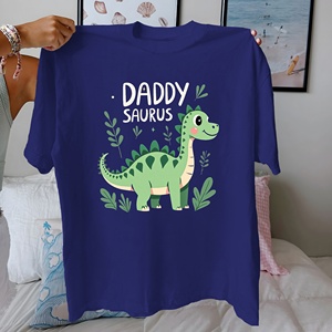 Camiseta de algodón puro para mujer Daddy Saurus, ajuste cómodo - Product Image 4