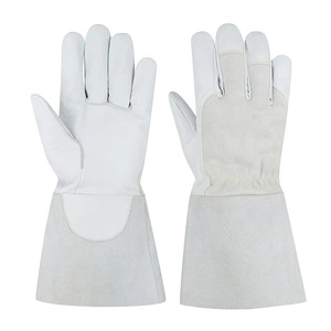 Gants de Soudure Premium Blancs en Cuir de Chèvre et de Vache, Certifiés CE Cat II, pour Soudage à l'Arc MIG/TIG, avec Caractéristiques Spéciales pour Four - Product Image 5