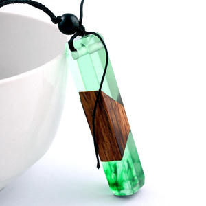Transparent Handmade <b>Epoxy</b> Wood Pendant Necklaces for Women <b>Clear</b> <b>Resin</b> Wooden Choker Necklace Wedding Bridal Jewelry - Product Image 2