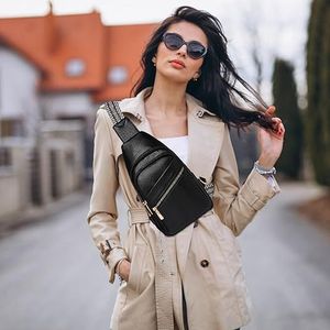 Borsa a Tracolla Piccola Marrone da Donna, Borsa a Spalla per Lavoro e Shopping, Pratica Marsupio/Borsetta - Product Image 6