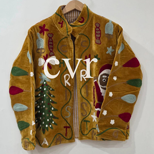 Embroidered Women's Luxury <b>Coat</b> Handmade Velvet Suzani Eco-Friendly Winter Boho for Party Wear - Product Image 1