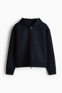 <b>Women's</b> <b>Black</b> Knitted Zip-Up <b>Hoodie</b> Drop Shoulder Long Sleeve Pullover Sweatshirt Eco-Friendly Kangaroo Pocket - Product Image 3