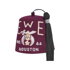 Gorro Fez Masónico Profesional para Funciones de Logia, Gorro Fez Masónico Rojo Tradicional con Bordado - Product Image 1