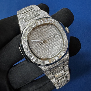 Montre classique pour homme BOJ P.P.014 avec affichage analogique, bagues en moissanite, bracelet en alliage, boîtier plaqué or rose 20 mm, verre 41 mm - Product Image 6