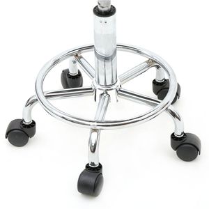 Sgabello da Salone Regolabile di Forma Rotonda con Schienale, Arredamento per Salone Nero - Product Image 4