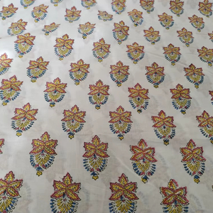 Tissu 100% Coton Pur Neuf à Motifs Floraux Indiens Imprimés à la Main pour Vêtements Femme/Garçon, Rideaux Fille, Chemises, Auvents, Matelas - Product Image 1