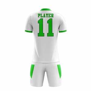 Conjunto de Camiseta de Fútbol para Hombre, Blanca y Verde con Patrón Geométrico, Manga Corta, Cuello en V, Poliéster que Absorbe la Humedad, Talla Adulto, Ropa Deportiva - Product Image 2
