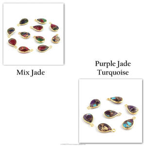 Wholesale mohave <b>sapphire</b> copper turquoise connector cabochon bezel connector single loop diy connector for jewelry making - Product Image 3