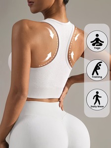 Haut de sport texturé dos nageur pour femme, soutien-gorge d'entraînement sans couture push-up, équipement de fitness personnalisable sous marque privée - Product Image 2