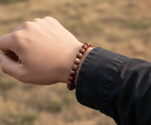 Handmade AAA Red Jasper Round Bead <b>Bracelet</b> – Polished Gemstone Stretch <b>Bracelet</b> for Men & Women - Product Image 2