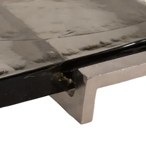 Square Glass Serving Tray With Metal Handles Minimalist Design Durable <b>Decorative</b> <b>Plate</b> - Product Image 5