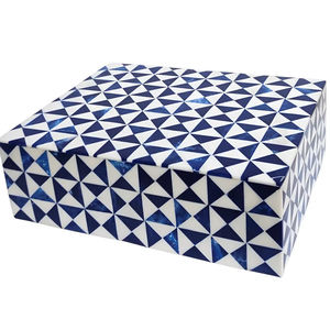 Boîte à bijoux artisanale en os incrusté, motif floral marocain, écologique, pour rangement décoratif, décoration de table, nouvel an - Product Image 1