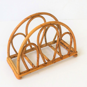 Eco friendly cane rattan napkin holder <b>rack</b> wholesale modern napkins stand table decor accessory - Product Image 5