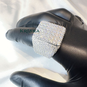 Bague Hiphop en Argent 925 Plaqué Or 18K avec Diamant de Laboratoire Taille Brillant Couleur D Blanc Luxe Unisexe pour Usage Quotidien et Cadeau de Fête - Product Image 5