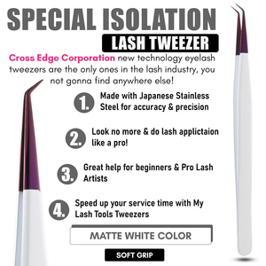 High-Performance Color-Blocked Stainless Steel Modern Purple Pointed Tip Durable Precision Ergonomic Lash Extension Tweezers - Product Image 2