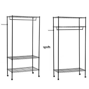 3-Tier Metal Garment Rack Portable Home Wardrobe with <b>Clothes</b> Hanger and <b>Shelf</b> Improved RT Organizer - Product Image 4