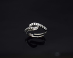 White Gold Diamond Engagement <b>Ring</b> Pave Setting Minimalist Style Women's Band Round Brilliant Cut - Product Image 2
