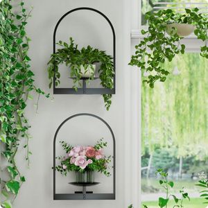 Pot de fleurs suspendu en fer doré pour plantes d'intérieur et d'extérieur, balcon, jardin, terrasse et décoration moderne de la maison - Product Image 6