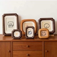 Juego de Marcos de Fotos de Madera de Nogal Nórdico Hechos a Mano, Ecológicos y de Lujo, Tamaño Personalizado, Retrato Familiar, Adorno de Mesa de Alta Calidad