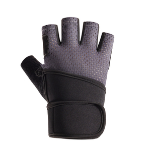 Wholesale Lightweight Half Finger PU Unisex Weightlifting Gloves Breathable Long Wrist Strap Gym Sports Bodybuilding Fitness - Product Image 2