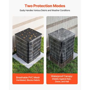 Baldacchino rimovibile a doppio strato 32X32X36 pollici impermeabile in poliestere copri condizionatore d'aria universale protezione HVAC per esterni - Product Image 4