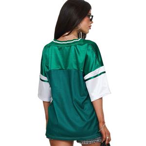 2025 venta al por mayor de calidad superior béisbol y fútbol femenino Tops manga corta cuello en V transpirable poliéster fútbol americano Jersey - Product Image 2