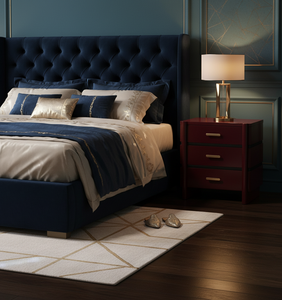 โต๊ะข้างเตียง 3 ลิ้นชัก โครงเตียงสำหรับห้องนอน เฟอร์นิเจอร์ในบ้าน เฟอร์นิเจอร์ไม้ ขายส่งจากโรงงานโดยตรง รับผลิตแบบ OEM ODM ตามสั่ง - Product Image 6