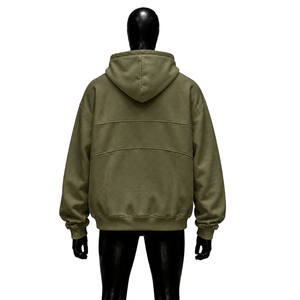 Sudadera con Capucha Verde Oliva Premium para Hombre, Sudadera Holgada con Capucha, Manga Larga, Color Sólido, Forro Polar, Ropa Casual de Otoño, TENDENCIA - Product Image 1