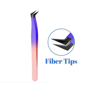 Pince à épiler professionnelle en acier inoxydable de type L, anti-magnétique, haute précision pour cils volume intense - Product Image 1