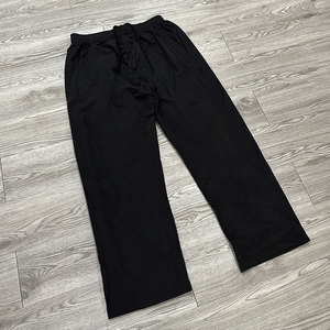 Men's Black Straight Vintage Woolen Sweatpants Elastic Waist Drawstring Casual Lightweight with Side Pockets Autumn Wear - Product Image 4