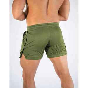 New Men's <b>Sports</b> <b>Short</b> Running Wear Casual Plain Waterproof Double Layer Cotton Polyester Summer Wear - Product Image 3