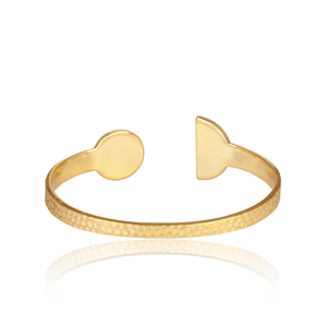 Nuevo Brazalete de Plata 925 Chapado en Oro Martillado, Moderno y Elegante, Hecho a Mano para Mujer - Product Image 3