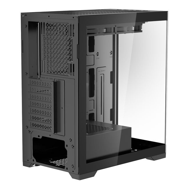 "Matx PC Gaming Case with High Airflow Tempered Glass Panel 2 X 120 mm Fans Dust Filter Cable Management"