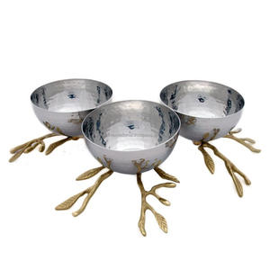 100% Copper Eco-Friendly Floral Decorative <b>Plate</b> High Polished <b>Serving</b> Bowls for Healthy <b>Christmas</b> Salad/Nut/Spice/Cookies/Candy - Product Image 2