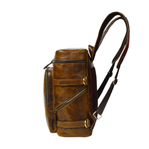 Genuine Leather Laptop <b>Backpack</b> 25-49L Adjustable <b>Strap</b> Multiple Compartments Rectangular Daypack for Men Travel - Product Image 4