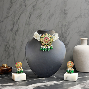 Ensemble de colliers multicolores en laiton de style indien pour femmes, bijoux ethniques indiens de qualité export. - Product Image 2