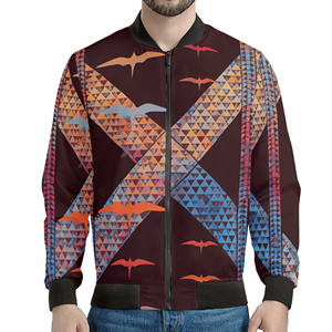 Chaqueta Bomber Ligera y Ecológica de Poliéster 100% con Estampado de Aves Marinas Hawaianas de las Islas Polinesias para Hombre, Personalizable con Logotipo - Product Image 5
